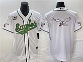 Men's Philadelphia Eagles White Gold Team Big Logo With C Patch Cool Base Stitched Baseball Jersey,baseball caps,new era cap wholesale,wholesale hats